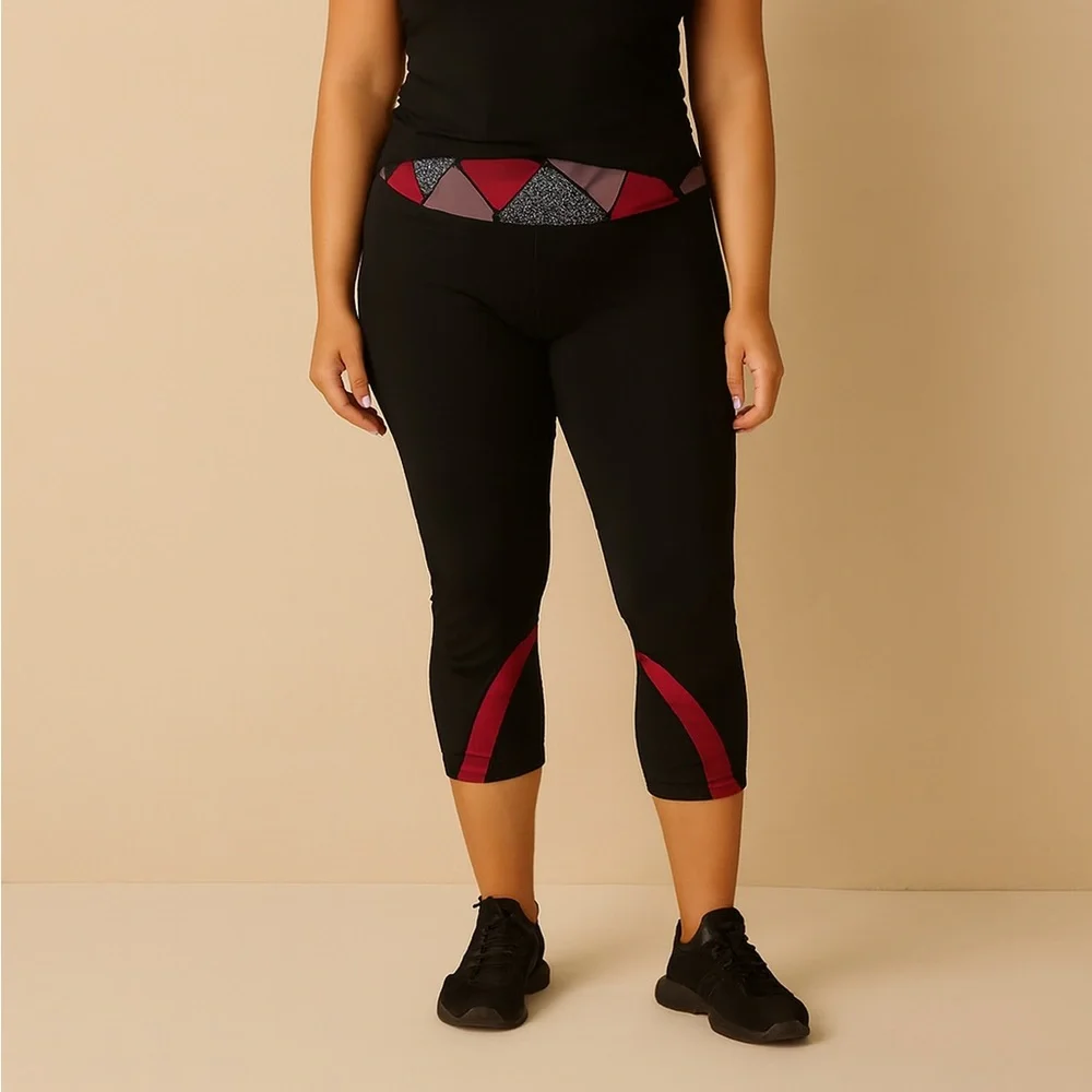 Lululemon Swift Speed High-Rise Leggings- Black/ Red/Grey Size 6 Activewear